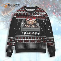 harry potter x friends snowflake ugly christmas sweater