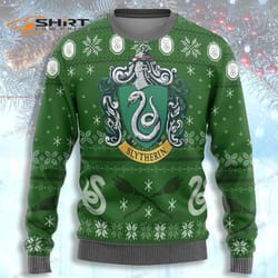 harry potter slytherin green ugly christmas sweater
