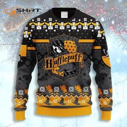 harry potter hufflepuff ugly christmas sweater