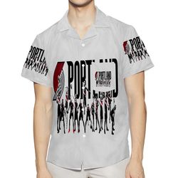 portland trail blazers all players7 3d all over print summer beach hawaiian shirt with pocket