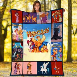 hercules fleece blanket  disneyland blanket  hercules megara hades thr