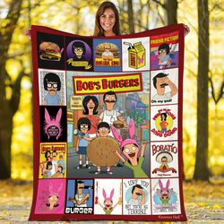 bobs burgers fleece blanket, bob burgers family blanket, bob belcher