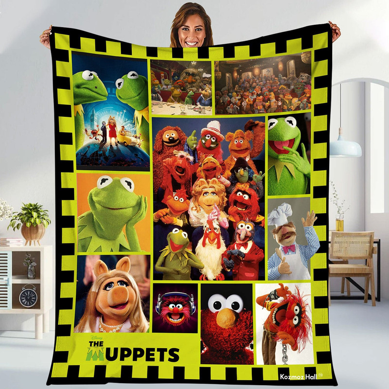 Muppet Show Fleece Blanket Muppet Show Characters Kermit The Frog Fozzie Bear Blanket Magic Kingdom Throw Blanket Couch Sofa.jpg