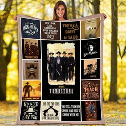 tombstone fleece blanket, doc holliday johnny ringo william brocius wy