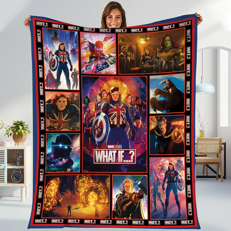 What If Movie Blanket  Captain America Iron Man Fleece Blanket  Superhero Avengers Marvel Throw Blanket For Bed Couch Sofa.jpg