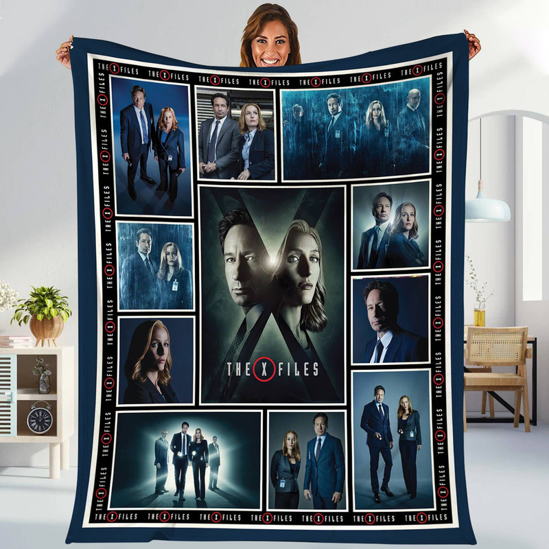 X-Files Movie Fleece Blanket Dana Scully Fox Mulder Blanket XFiles Movie Throw Blanket for Bed Couch Sofa .jpg