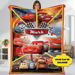 cars land fleece blanket  personalized cars movies blanket  lightning