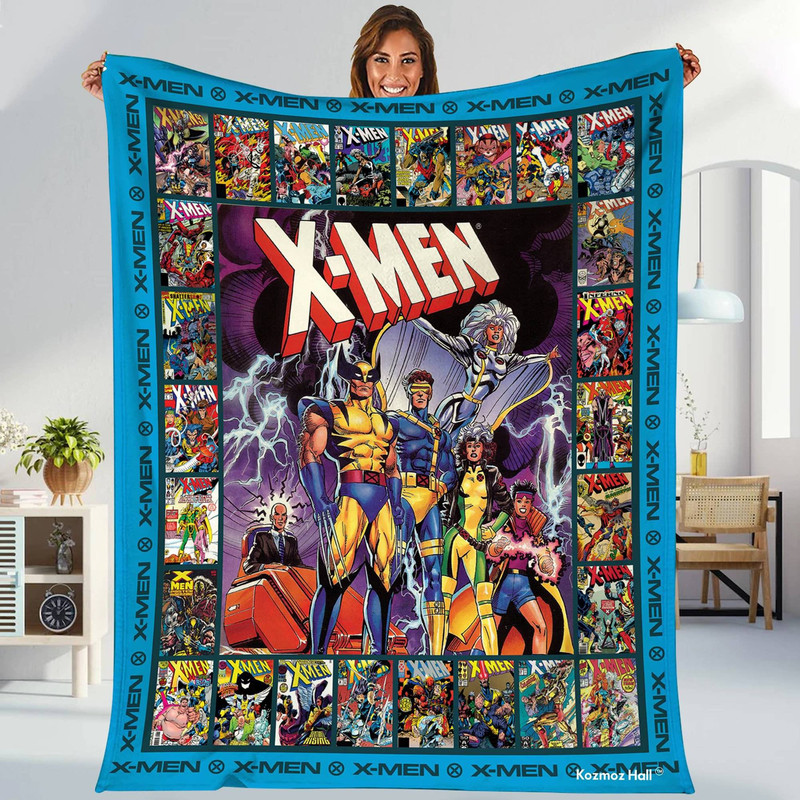 X Men Characters Fleece Blanket X Men Blanket X Men Wolverine Cyclops Professor X Storm Blanket Xmen Birthday Gift.jpg