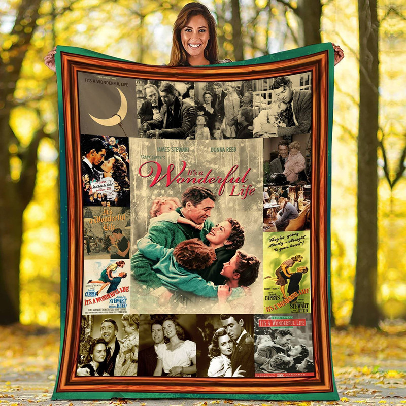 It's Wonderful Life Blanket Wonderful Life Fleece Blanket George Bailey Blanket Vintage Old Movies Fleece Blanket Christmas Family Blanket.jpg