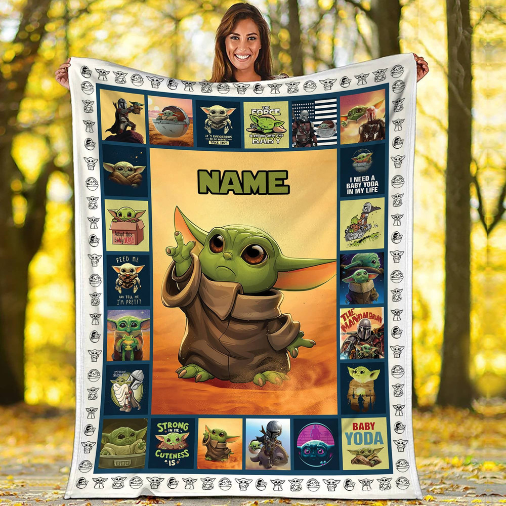 Personalized Baby Yoda Grogu Blanket Baby Yoda Starwars Fleece Blanket The Mandalorian Baby Yoda Birthday Gifts Baby Yoda Christmas.jpg