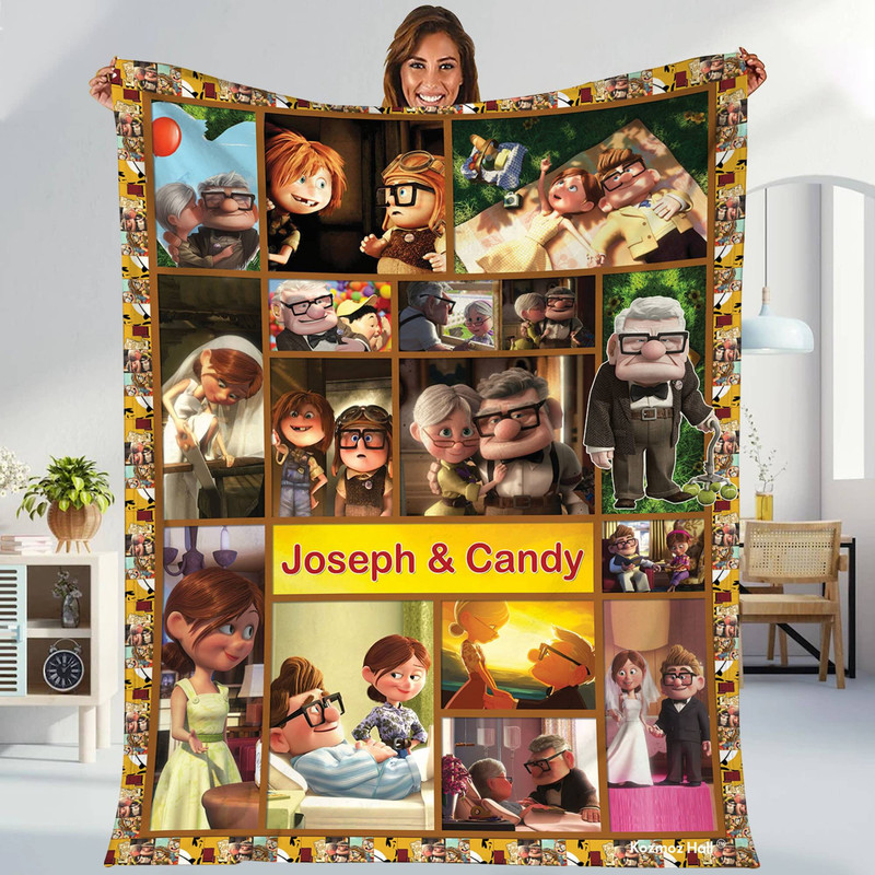 Pixar Up Movie Fleece Blanket Carl Fredricksen Up Blanket Carl And Ellie Up Birthday Gifts Up Valentine Gifts Disneyland Blanket.jpg