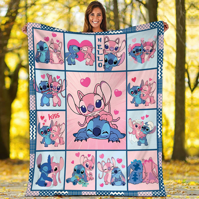 Stitch Angel Blanket Stitch Angel Fleece Blanket Stitch And Angel Birthday Gifts Valentine Gifts For Couples Blanket.jpg