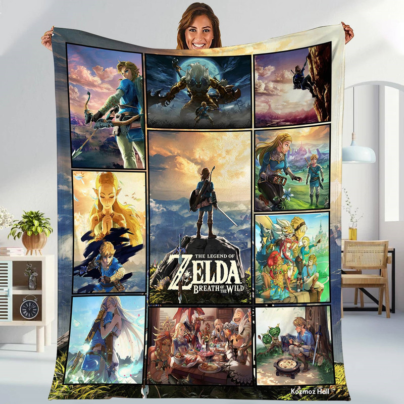 The Legend of Zelda Fleece Blanket  The Legend of Zelda Tears of the Kingdom Blanket  Zelda Link Game Blanket for Bed Couch Sofa.jpg