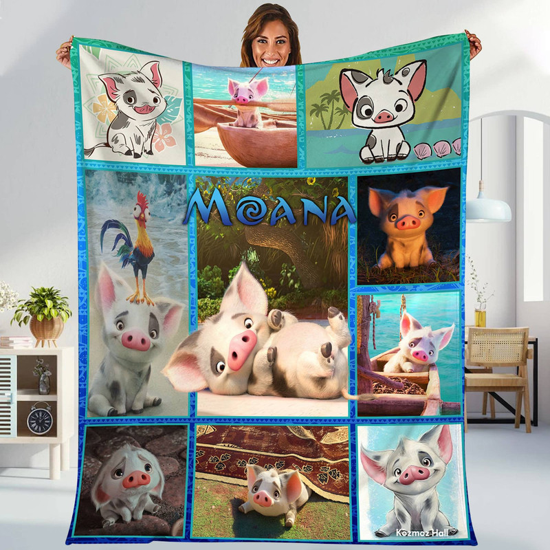 Pua Moana Fleece Blanket Moana Pua Pig and HeiHei Chicken Blanket Moana Movie Throw Blanket for Bed Couch Sofa.jpg