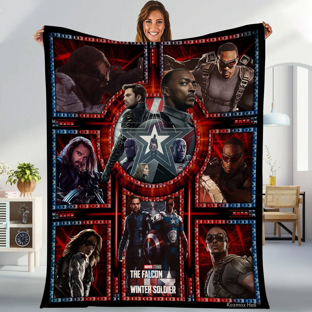 The Falcon And The Winter Soldier Fleece Blanket  Sam Wilson Bucky Barnes Blanket  Avengers Team Superhero Blanket for Bed Couch Sofa.jpg