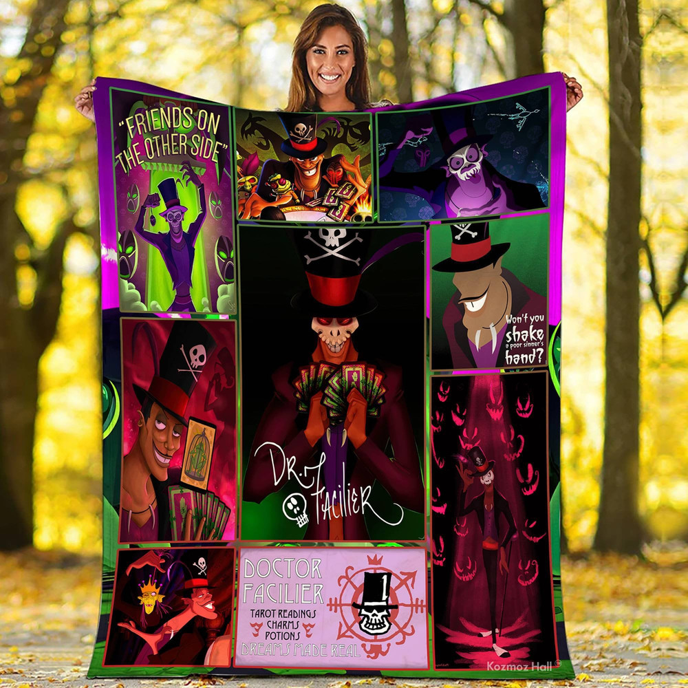 Villains The Princess and the Frog Blanket Dr. Facilier I Love Bad Boys Blanket Magic Kingdom Throw Blanket for Bed Couch Sofa.jpg