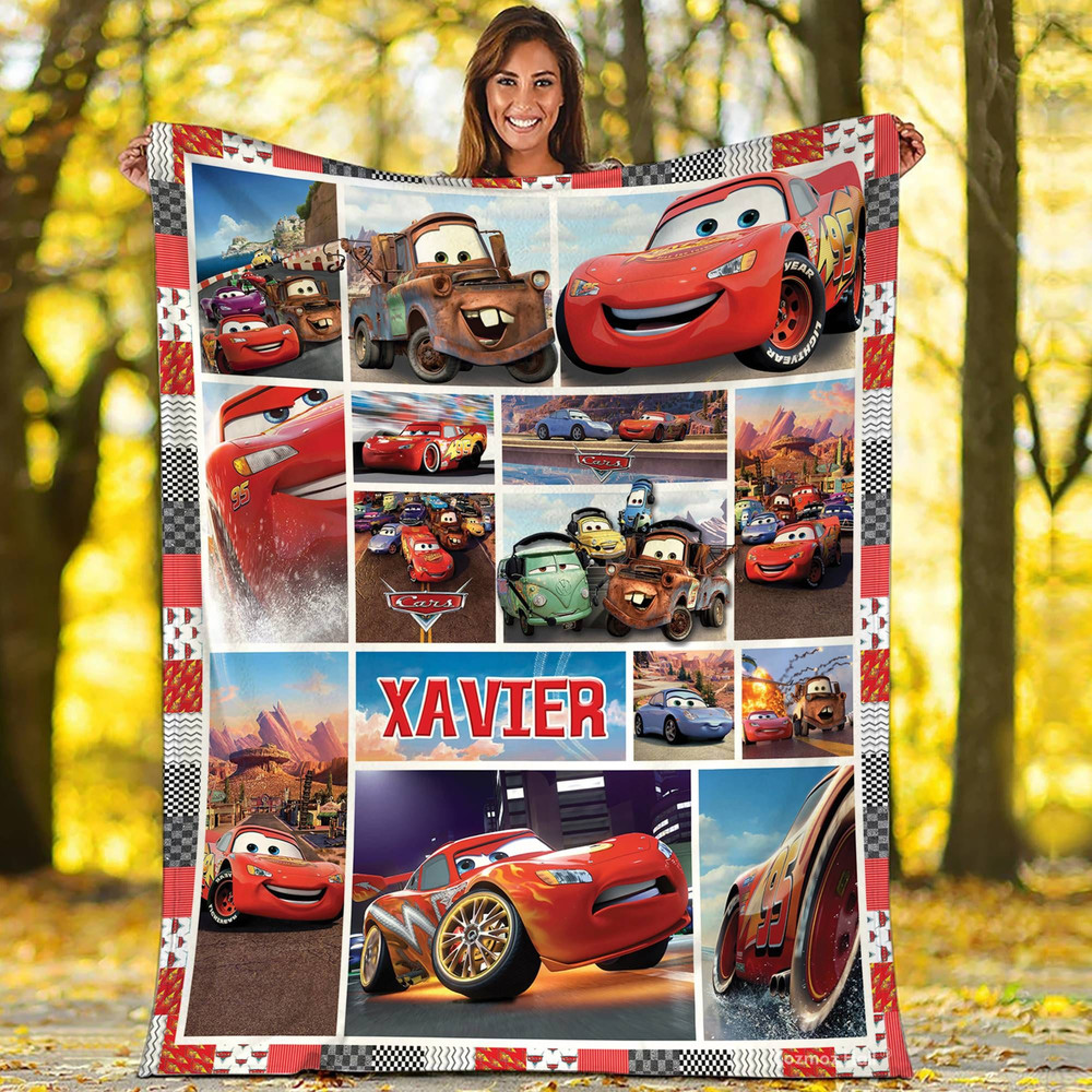 Personalized Cars Lightning McQueen Blanket Lightning McQueen Radiator Springs Fleece Blanket Cars Birthday Christmas Gifts.jpg