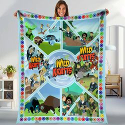 wild kratts fleece blanket  kratt brothers blanket  wild kratts cartoo