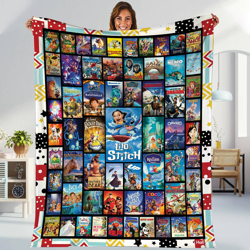 Disneyland Movies Blanket Mickey And Friends Fleece Blanket Princess Movie Blanket Magic Kingdom Birthday Gifts Christmas Gif.jpg