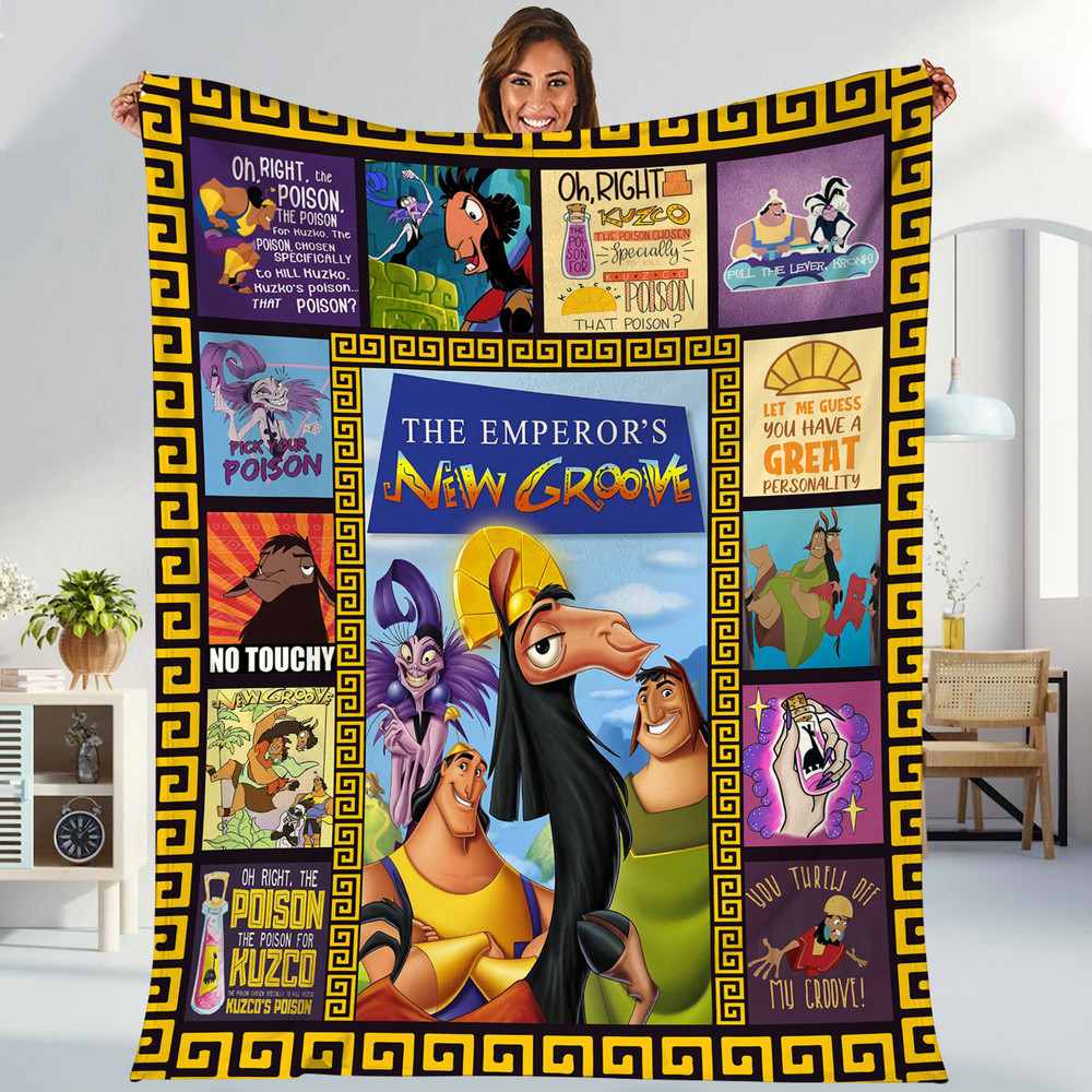 Emperor's New Groove Blanket  Kuzco Yzma And Kronk Fleece Blanket  Disneyland Blanket Throw Blanket for Bed Couch Sofa.jpg