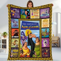 emperors new groove blanket  kuzco yzma and kronk fleece blanket  dis