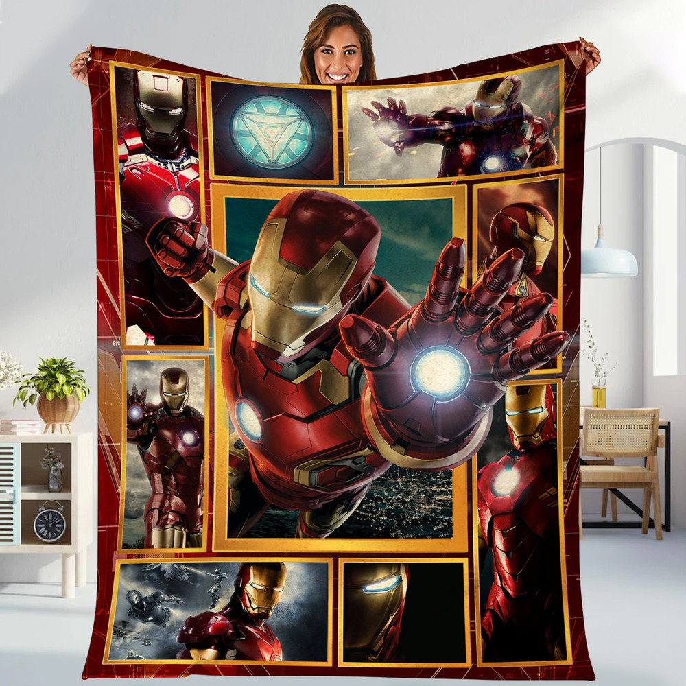Iron Man Blanket Avengers Infinity War Avengers Endgame Blanket Marvel Superhero Throw Blanket for Bed Couch Sofa.jpg