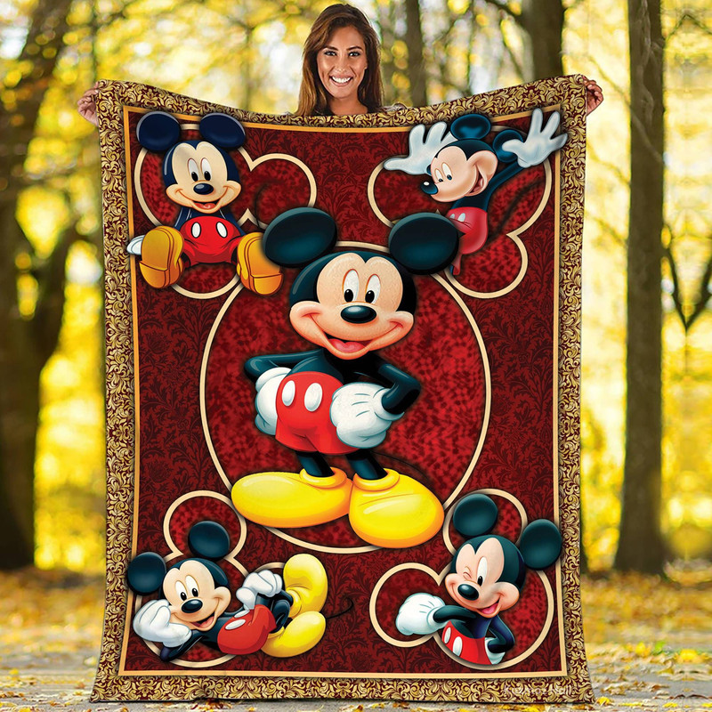 Mickey And Friends Blanket  Mickey Mouse Fleece Blanket  Mickey Minnie Mouse Magic Kingdom Throw Blanket.jpg
