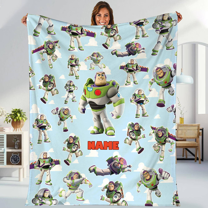 Personalized Toy Story Buzz Lightyear Fleece Blanket Toy Story Land Blanket Toy Story Magic Kingdom Blanket for Bed Couch Sofa.jpg