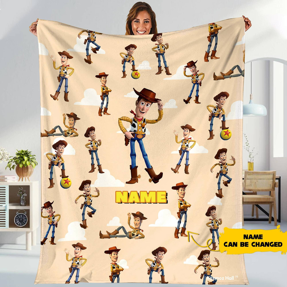 Personalized Toy Story Woody Fleece Blanket Toy Story Land Blanket Toy Story Magic Kingdom Blanket for Bed Couch Sofa.jpg