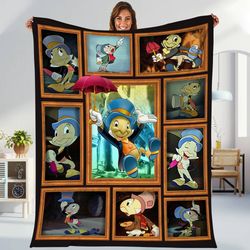 pinocchio fleece blanket  figaro jiminy cricket pinocchio blanket  mag