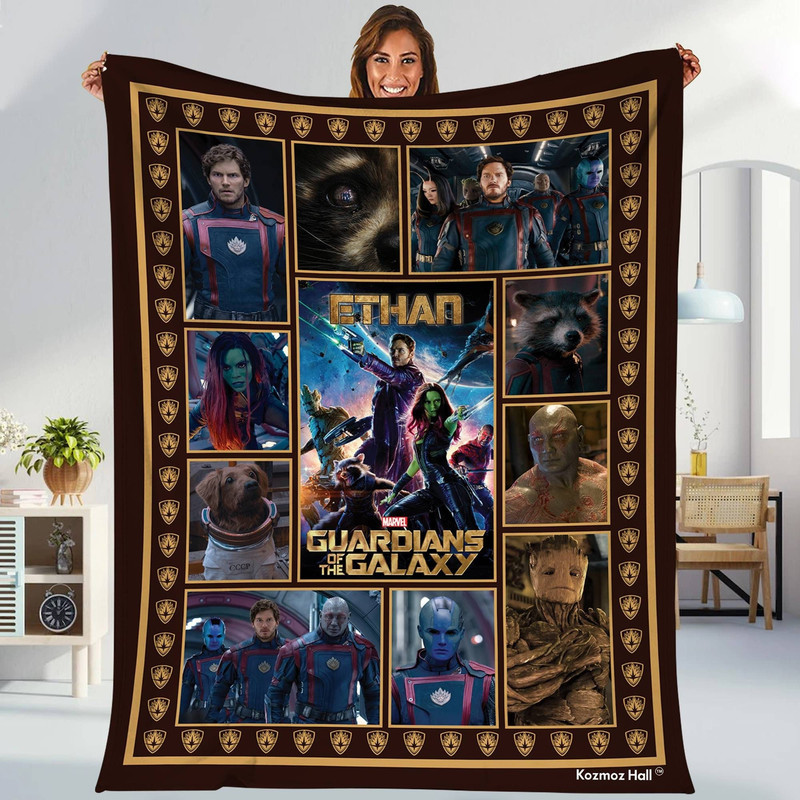 Guardians of the Galaxy Vol. 3 Blanket  Star Lord Rocket Racoon Baby Groot Flecce Blanket  Superhero Throw Blanket Couch Sofa.jpg