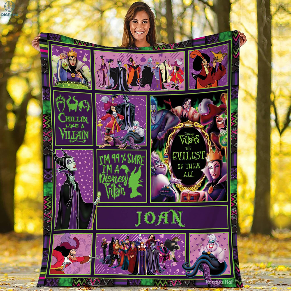 Personalized Villains Blanket Evil Queen Malecifent Jafar Blanket Villain Themed Birthday Party Blanket Villains Halloween Gift.jpg