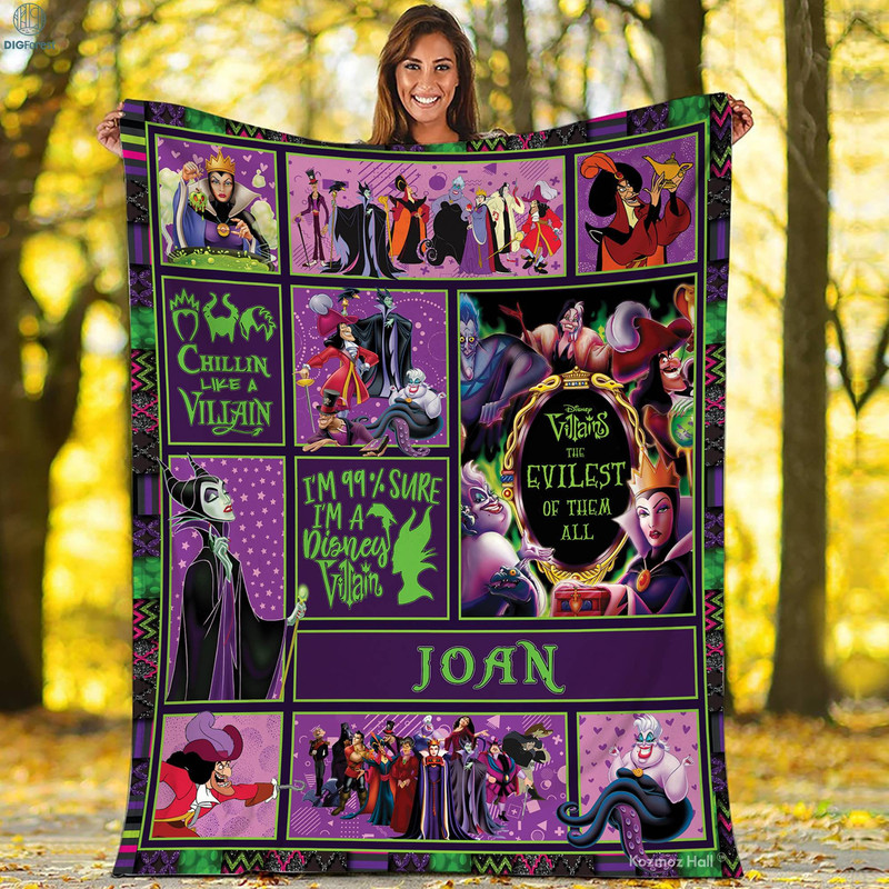 Personalized Villains Blanket Evil Queen Malecifent Jafar Blanket Villain Themed Birthday Party Blanket Villains Halloween Gift.jpg
