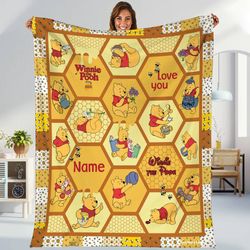 personalized winnie the pooh blanket winnie pooh fleece blanket pooh b