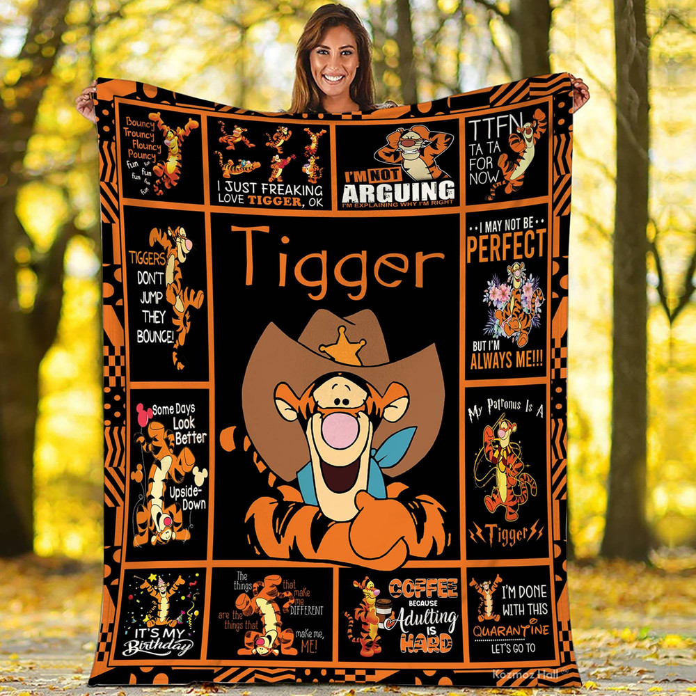 Pooh Tigger Fleece Blanket Winnie The Pooh Blanket Tigger Magic Kingdom Fleece Blanket Throw Blanket for Bed Couch Sofa.jpg