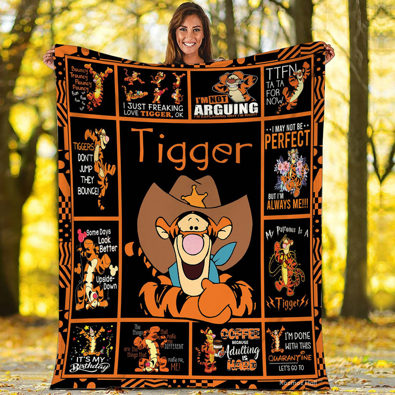 Pooh Tigger Fleece Blanket Winnie The Pooh Blanket Tigger Magic Kingdom Fleece Blanket Throw Blanket for Bed Couch Sofa.jpg