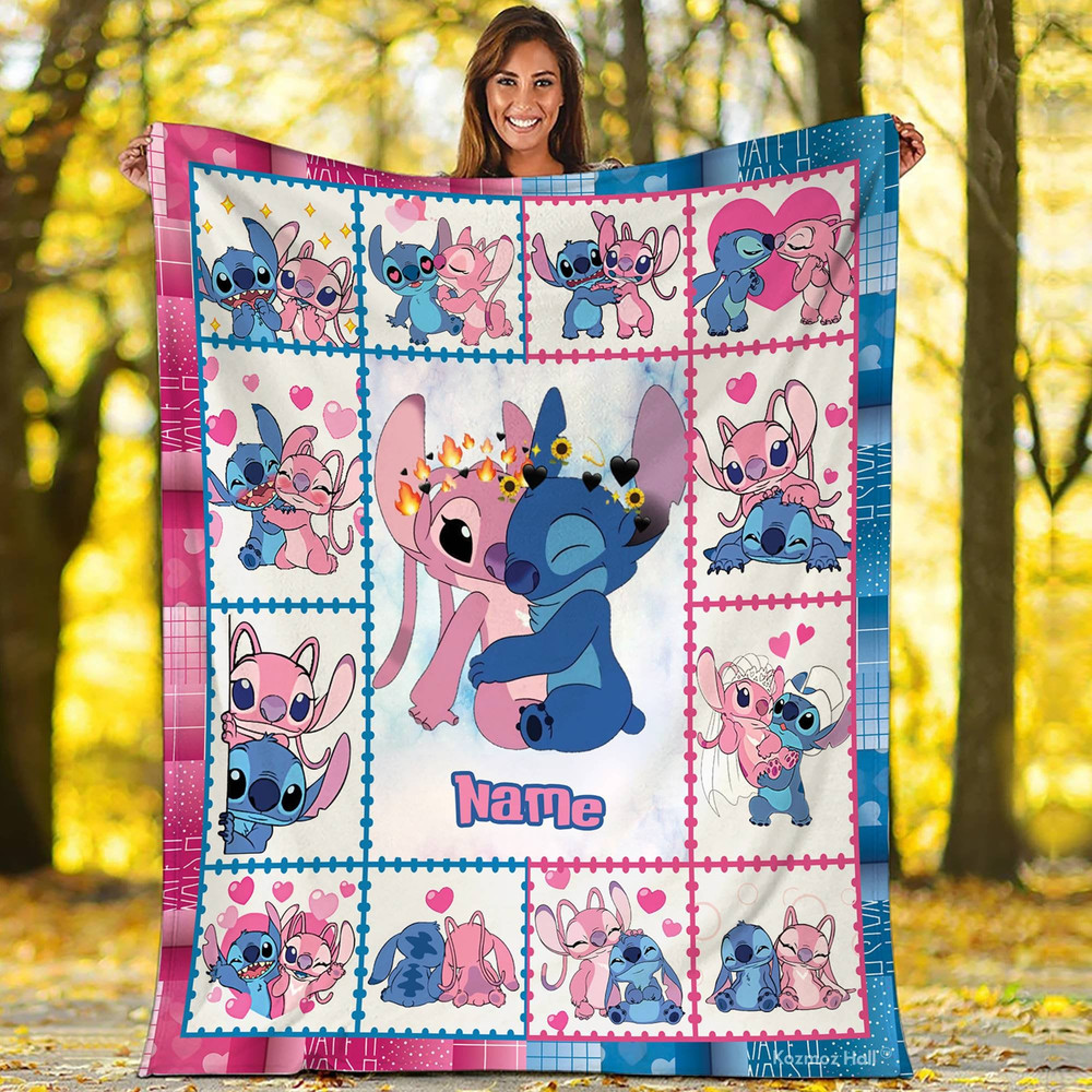 Stitch Angel Blanket  Stitch Angel Fleece Blanket  Stitch Angel Birthday Gifts  Valentine Gifts For Couples Blanket.jpg