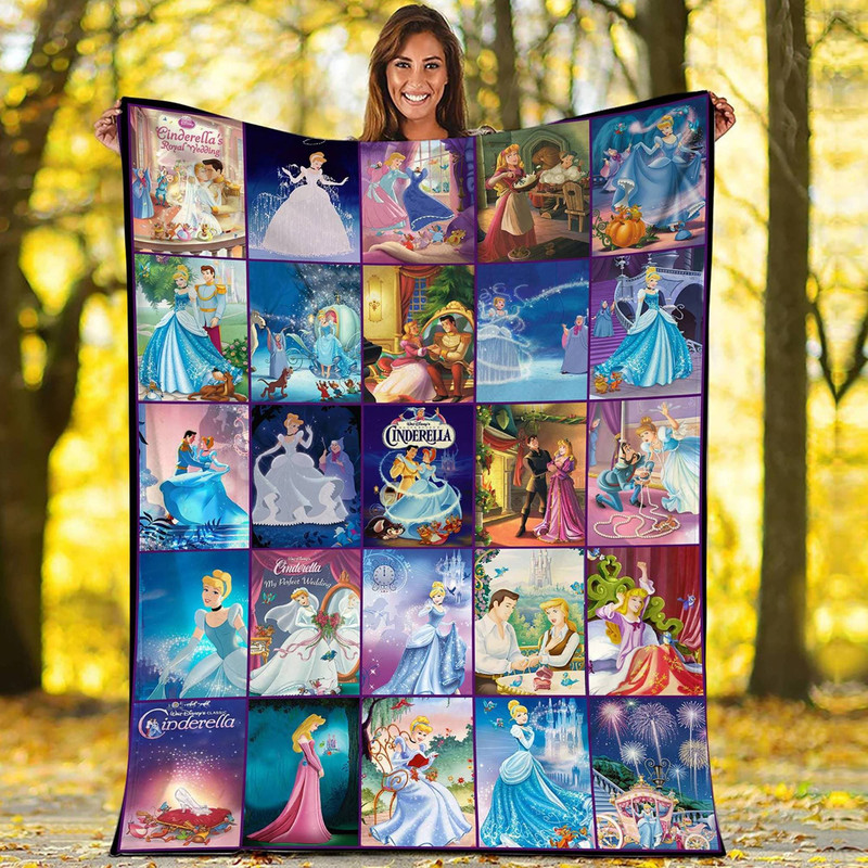 Cinderella Princess Fleece Blanket Magic Kingdom Cinderella Throw Blanket for Bed Couch Sofa Birthday Gift Christmas Gifts.jpg
