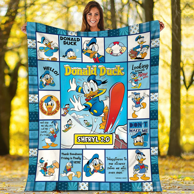 Donald Duck Fleece Blanket Donald Daisy Duck Blanket Donald Magic Kingdom Fleece Blanket Bedding Decor 1.jpg
