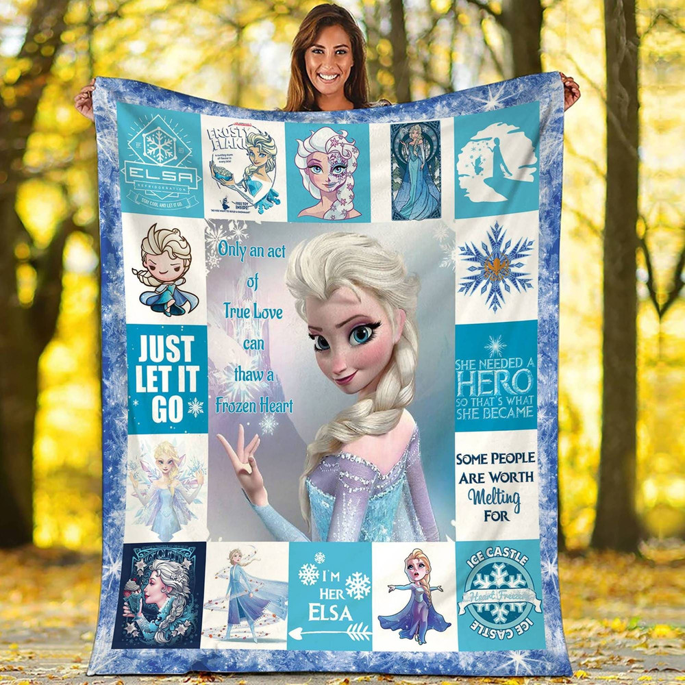 Frozen Fleece Blanket Frozen Movie Elsa Blanket Frozen Elsa Princess Throw Blanket for Bed Couch Sofa Birthday Gift.jpg