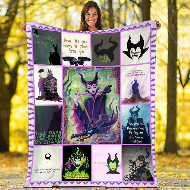 Maleficent Fleece Blanket  Sleeping Beauty Blanket  Villains Maleficent Throw Blanket for Bed Couch Sofa Christmas Gifts.jpg
