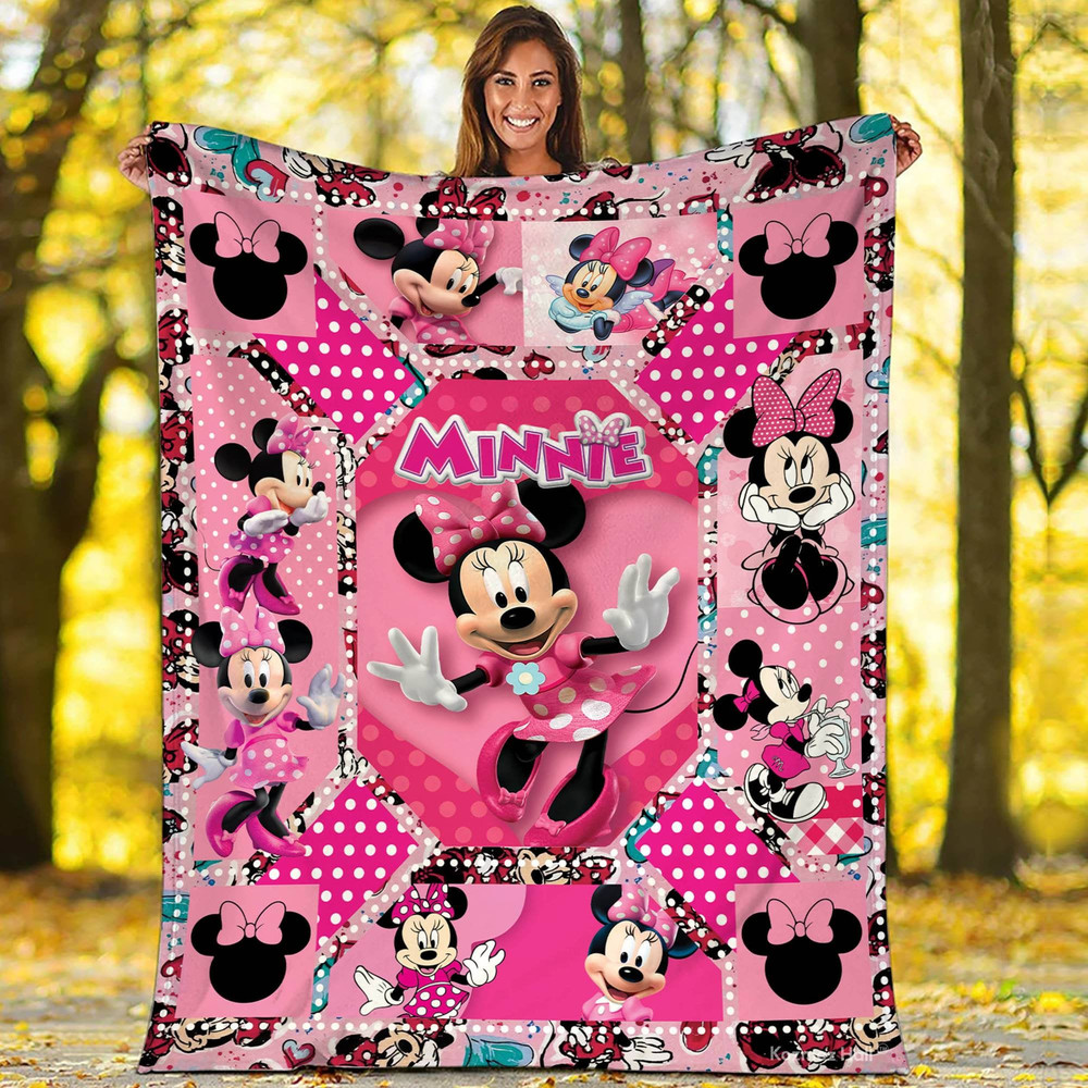 Minnie Mouse Blanket Minnie Mouse Fleece Blanket Mickey And Friends Birthday Christmas Gift Fleece Blanket.jpg