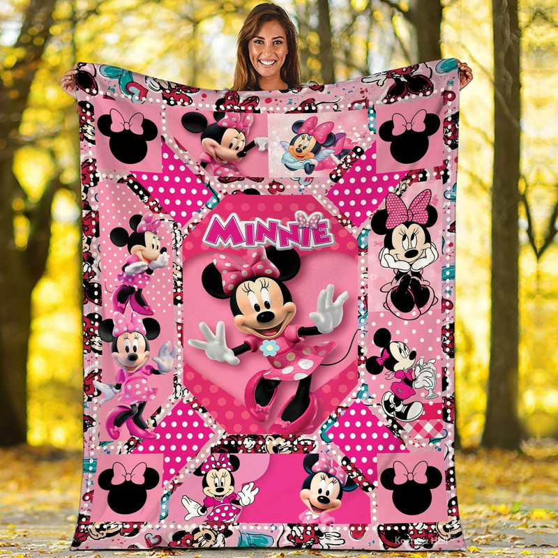 Minnie Mouse Blanket Minnie Mouse Fleece Blanket Mickey And Friends Birthday Christmas Gift Fleece Blanket.jpg