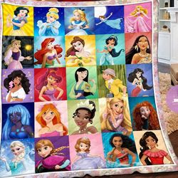 princess fleece blanket  cinderella jasmine snow white ariel blanket