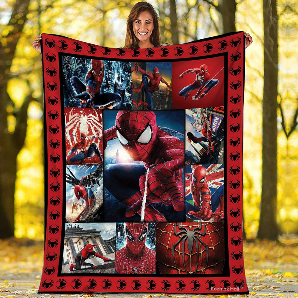 Spider Man Blanket Spider-Man Into The Spider Verse Blanket Fan Gift Idea Avengers Superhero Blanket Birthday Gift 1.jpg