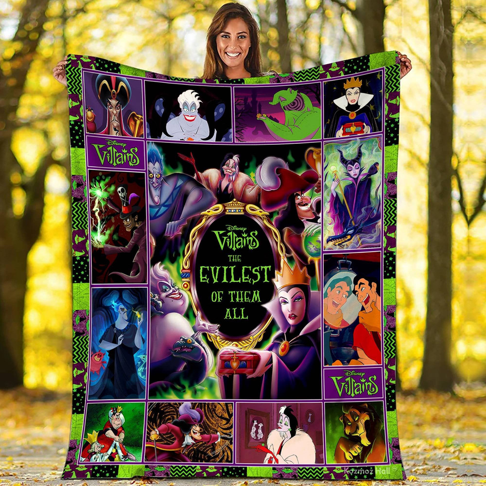 Villains Blanket Evil Queen Malecifent Jafar Villains Fleece Blanket Magic Kingdom Villains Birthday Party Blanket.jpg