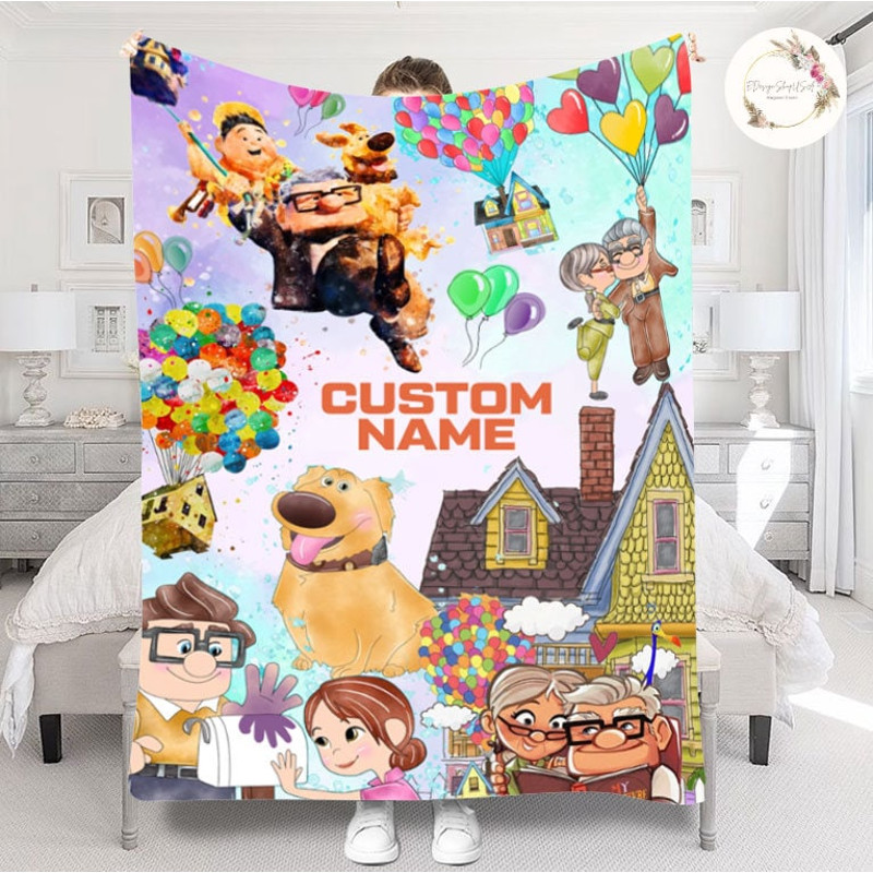 Personalized Disney Pixar Up Blanket, Adventure Is Out There, Carl and Ellie Blankets, Disney Couples Valentines Day Gift, Disney Blankets.jpg