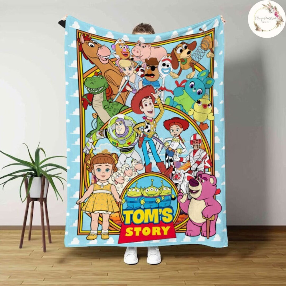 Personalized Disney Pixar Toy Story Blanket, Custom Name Toy Story Characters Blanket, Toy Story Birthday Kid Gifts, To Infinity and Beyond.jpg