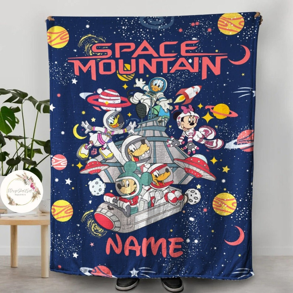Personalized Mickey and Friends Astronaut Disney Space Mountain Blanket, WDW Disneyland Galaxy Space Baby Blanket, Birthday Gift for Kids.jpg
