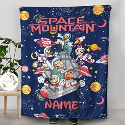 personalized mickey and friends astronaut disney space mountain blanke